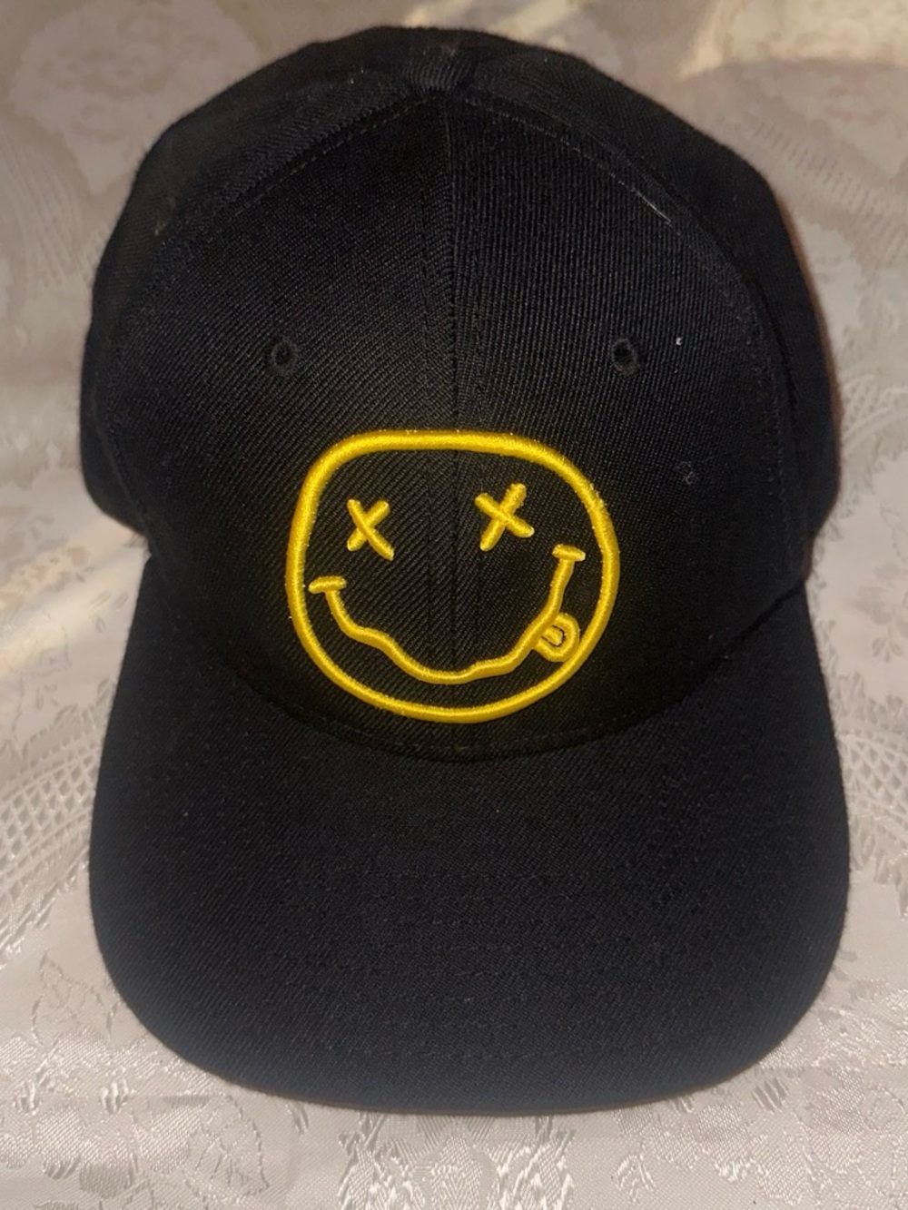 Nirvana black smiley face cap